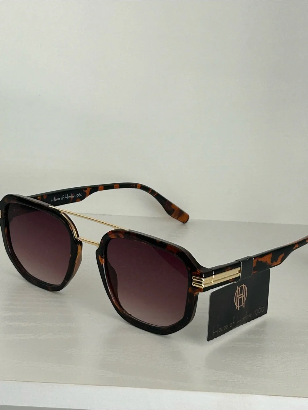 House of Harlow 1960 Tortoise Frame Sunglasses with Brown Gradient Lenses